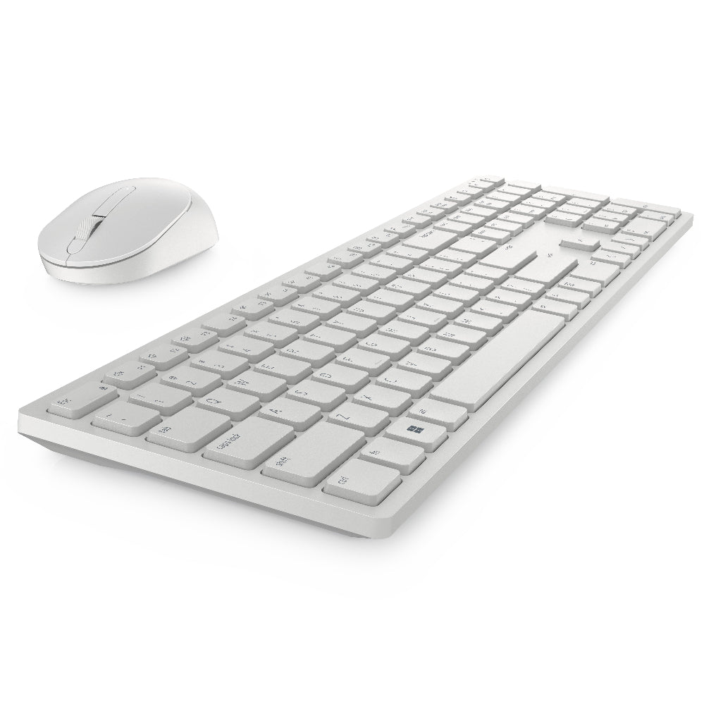 White keyboard and mouse set on a white background