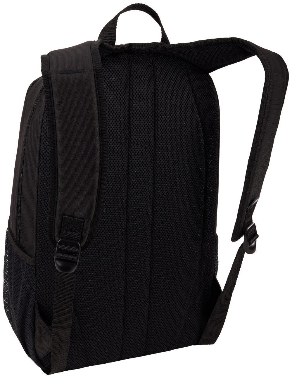 Black backpack on a white background