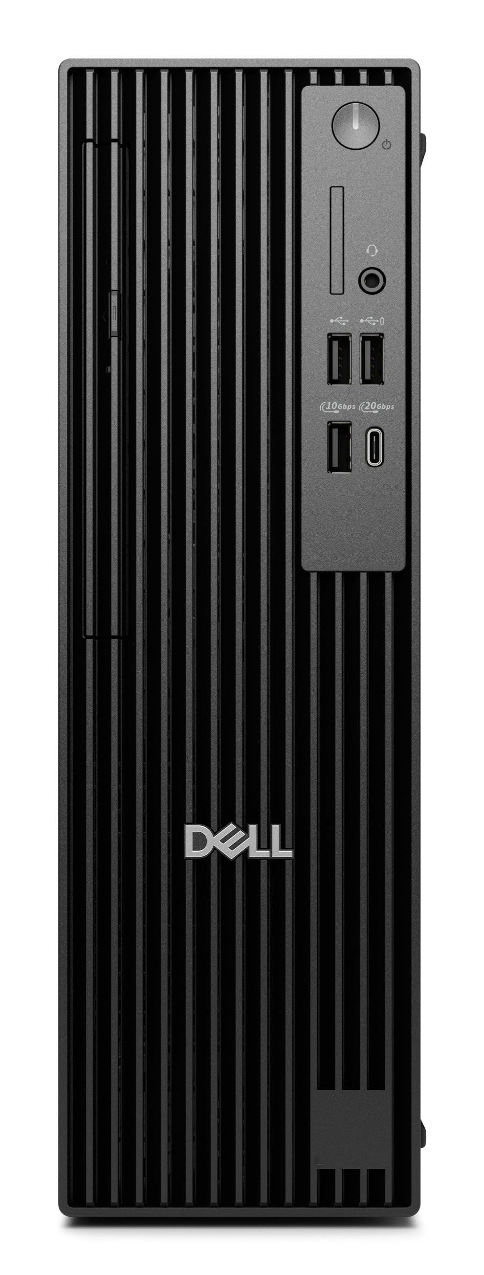 Dell desktop computer tower on a white background