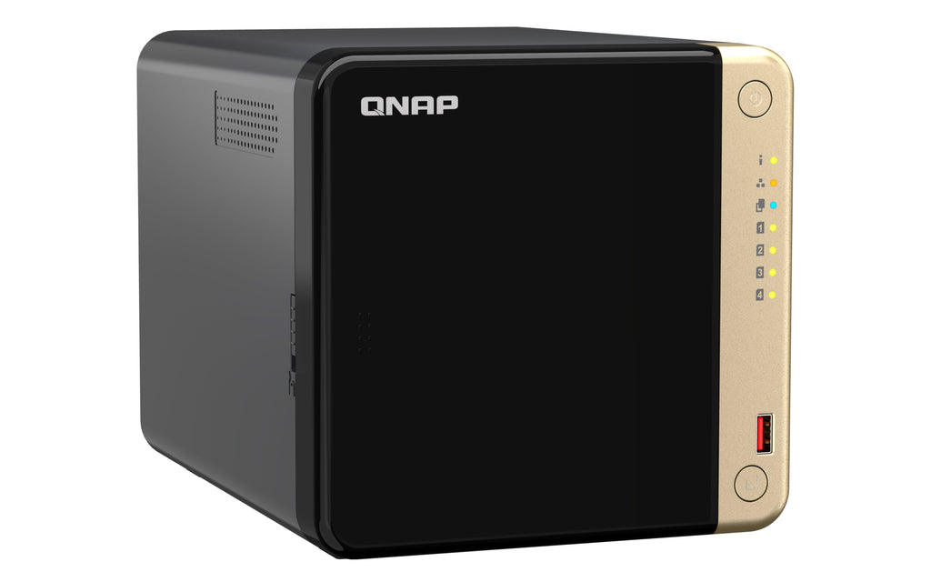 QNAP TS-464 NAS Tower Intel® Celeron® N5095 8 GB 0 TB QNAP QTS Black, Bronze - TS-464-8G-US - eCommerce Business Prime
