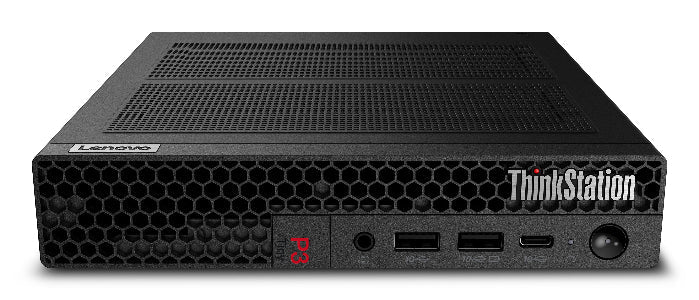 Lenovo ThinkStation computer tower on a white background