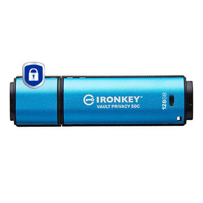 Kingston Technology IronKey 128GB USB-C Vault Privacy 50C AES-256 Encrypted, FIPS 197 - IKVP50C/128GB - eCommerce Business Prime