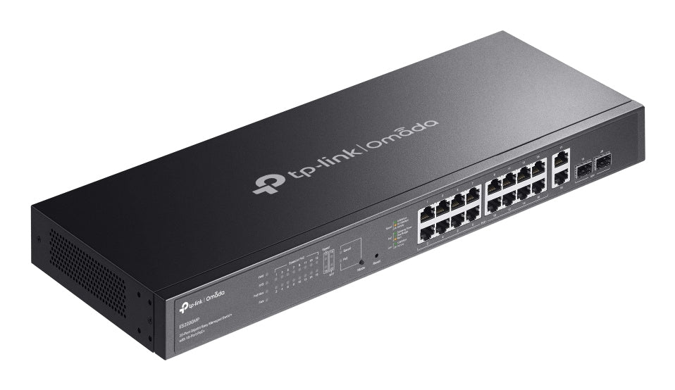 TP-Link Omada ES220GMP network switch Managed L2 Gigabit Ethernet (10/100/1000) Power over Ethernet (PoE) Black - ES220GMP - eCommerce Business Prime
