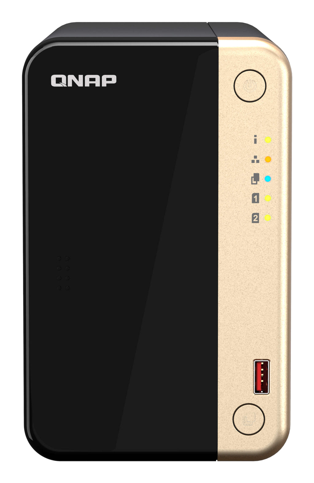 QNAP TS-264 NAS Tower Intel® Celeron® N5095 8 GB 0 TB QNAP Turbo System Black, Gold - TS-264-8G-US - eCommerce Business Prime
