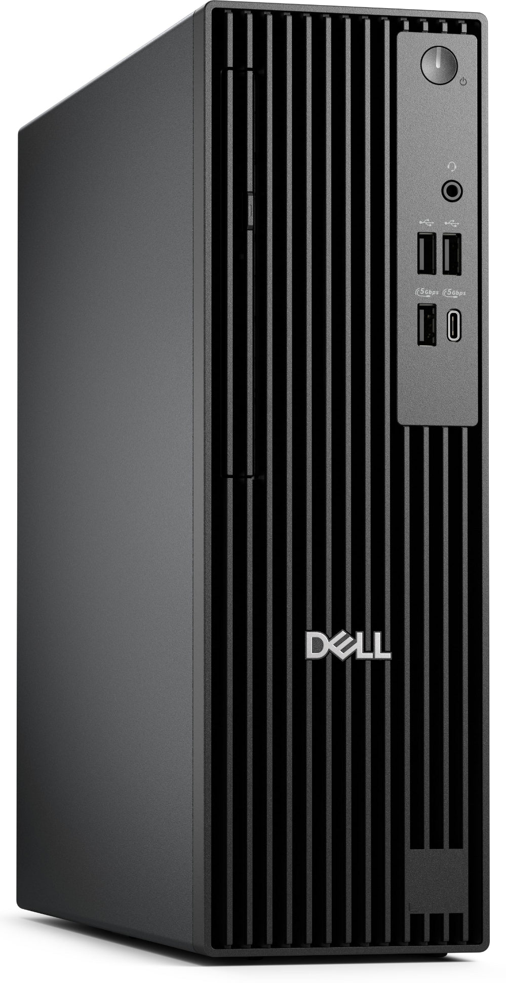 Dell desktop computer tower on a white background