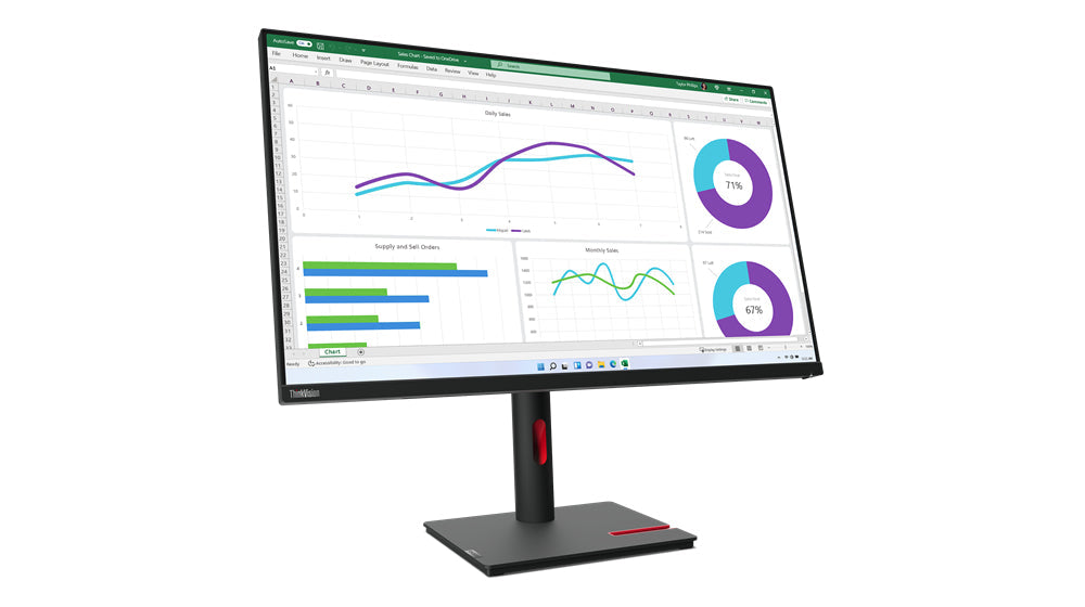 Lenovo ThinkVision T32h-30 LED display 80 cm (31.5") 2560 x 1440 pixels Quad HD Black - 63D3ZAR1US - eCommerce Business Prime