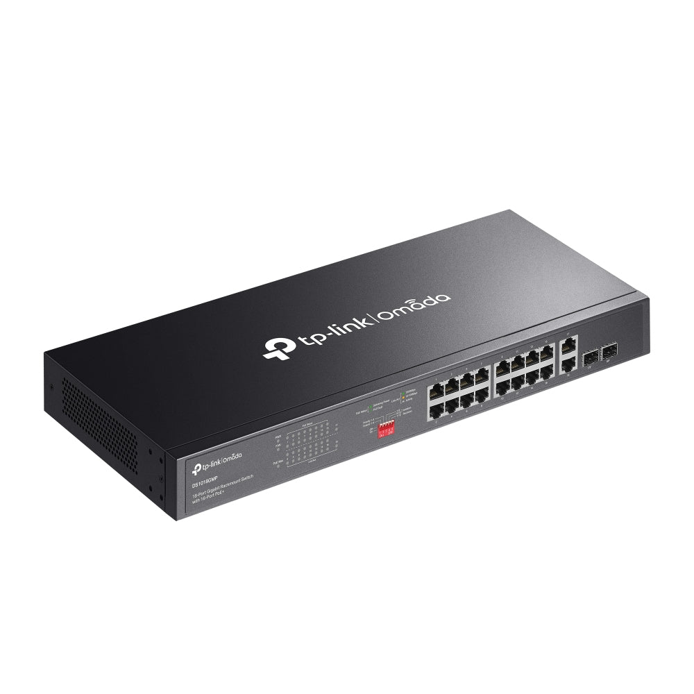 TP-Link Omada DS1018GMP network switch Unmanaged Gigabit Ethernet (10/100/1000) Power over Ethernet (PoE) 1U Black - DS1018GMP - eCommerce Business Prime