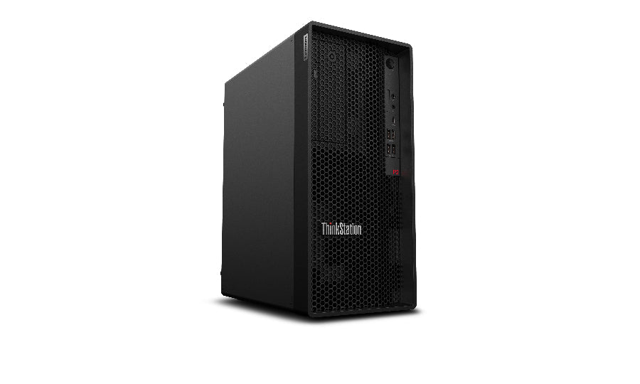 Black computer tower on a white background