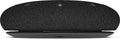 Black Bluetooth speaker with mesh design on a white background