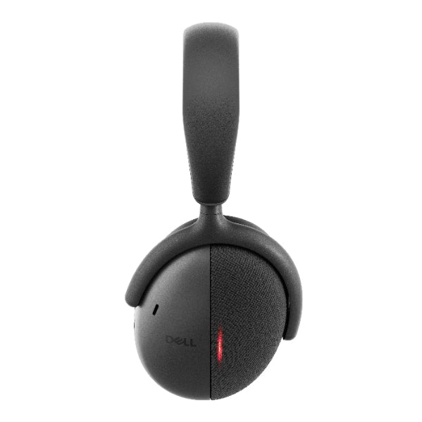 Black Dell headphones on a white background