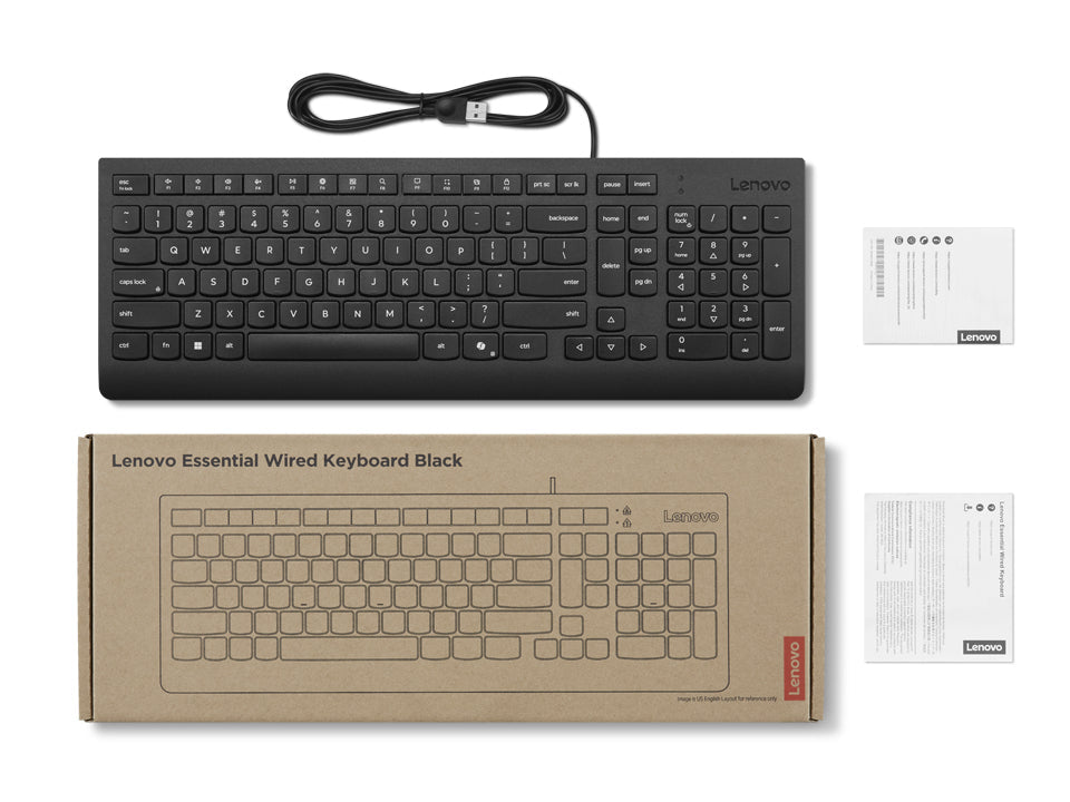 Lenovo 4Y41R64633 keyboard Home/Office USB US English Black - 4Y41R64633 - eCommerce Business Prime