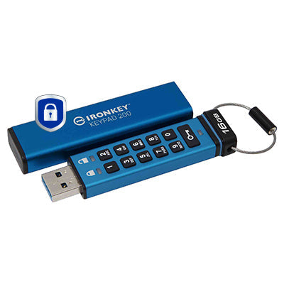 Kingston Technology IronKey 16GB Keypad 200, FIPS 140-3 Lvl 3 AES-256 Hardware Encrypted - IKKP200/16GB - eCommerce Business Prime