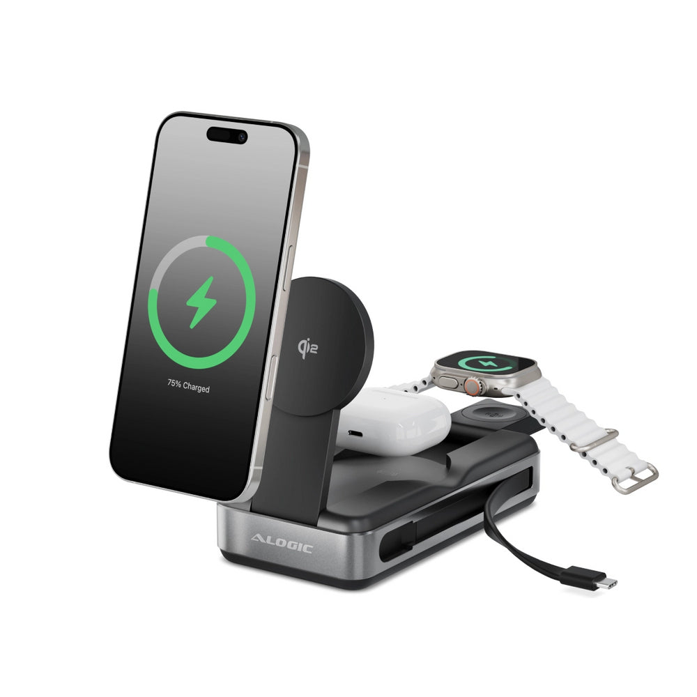 ALOGIC Roam 21,000mAh 6-in-1 Power Bank with Qi2 Fast Wireless and 100W USB-C Laptop Charging - R20KWCPB100W - eCommerce Business Prime