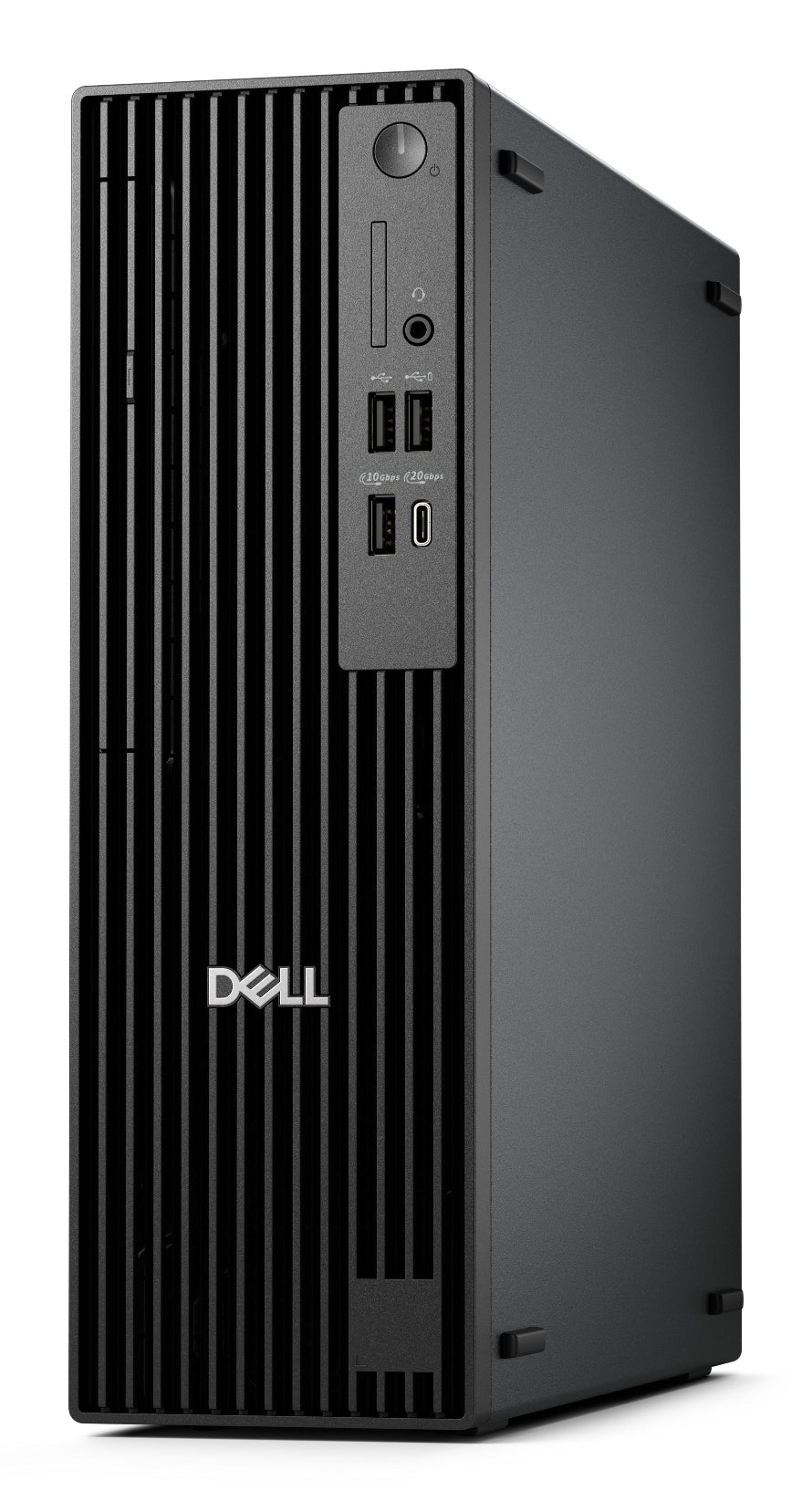 Dell computer tower on a white background