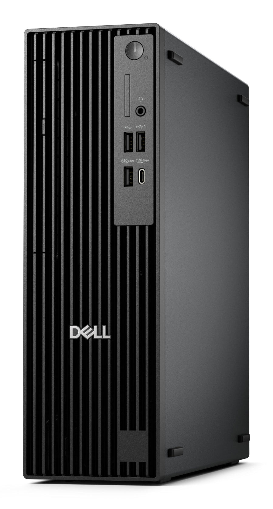 Dell computer tower on a white background