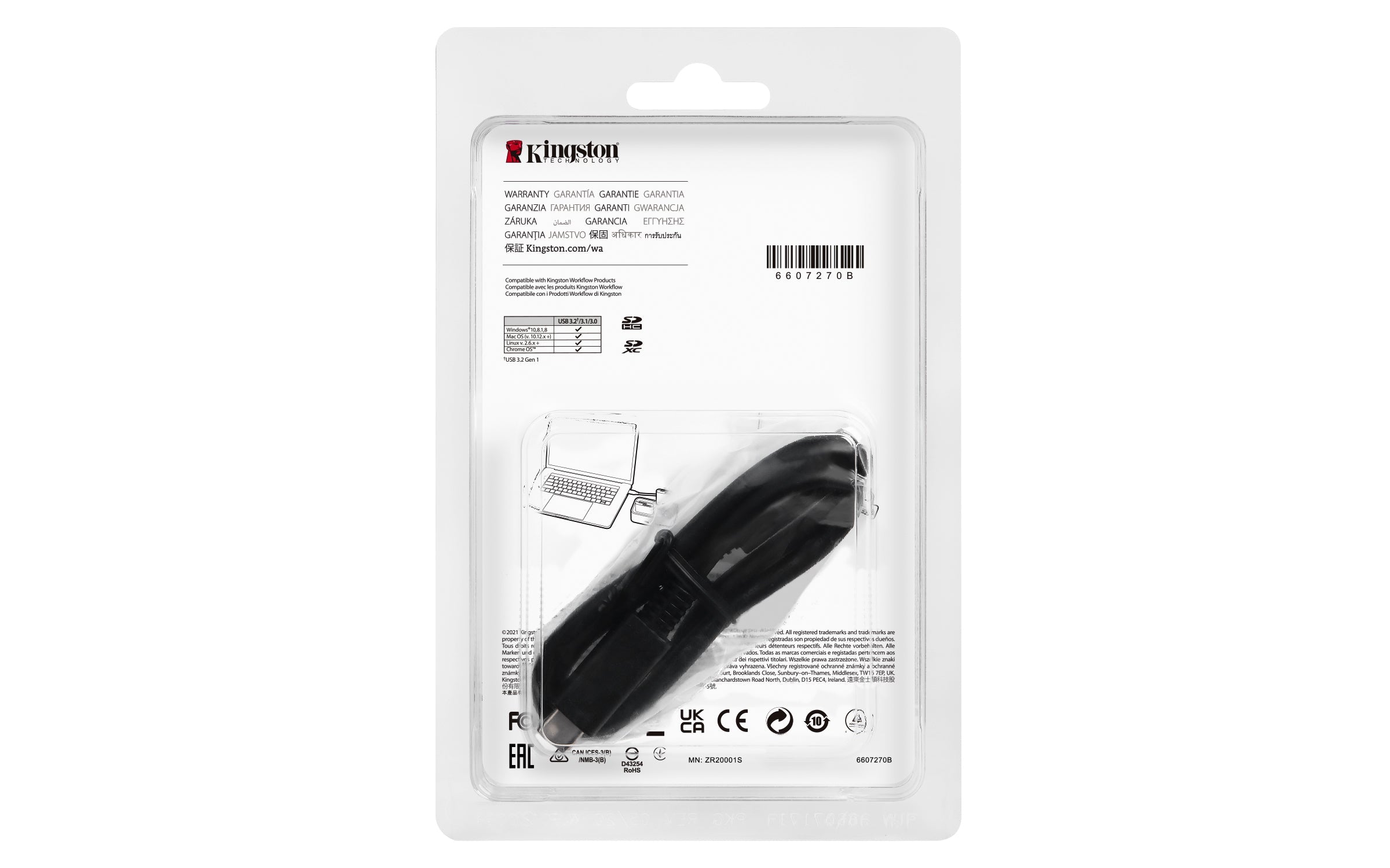 Kingston Technology USB3.2 Gen1 Workflow Dual-Slot SDHC/SDXC UHS-II Card Reader - WFS-SD - eCommerce Business Prime