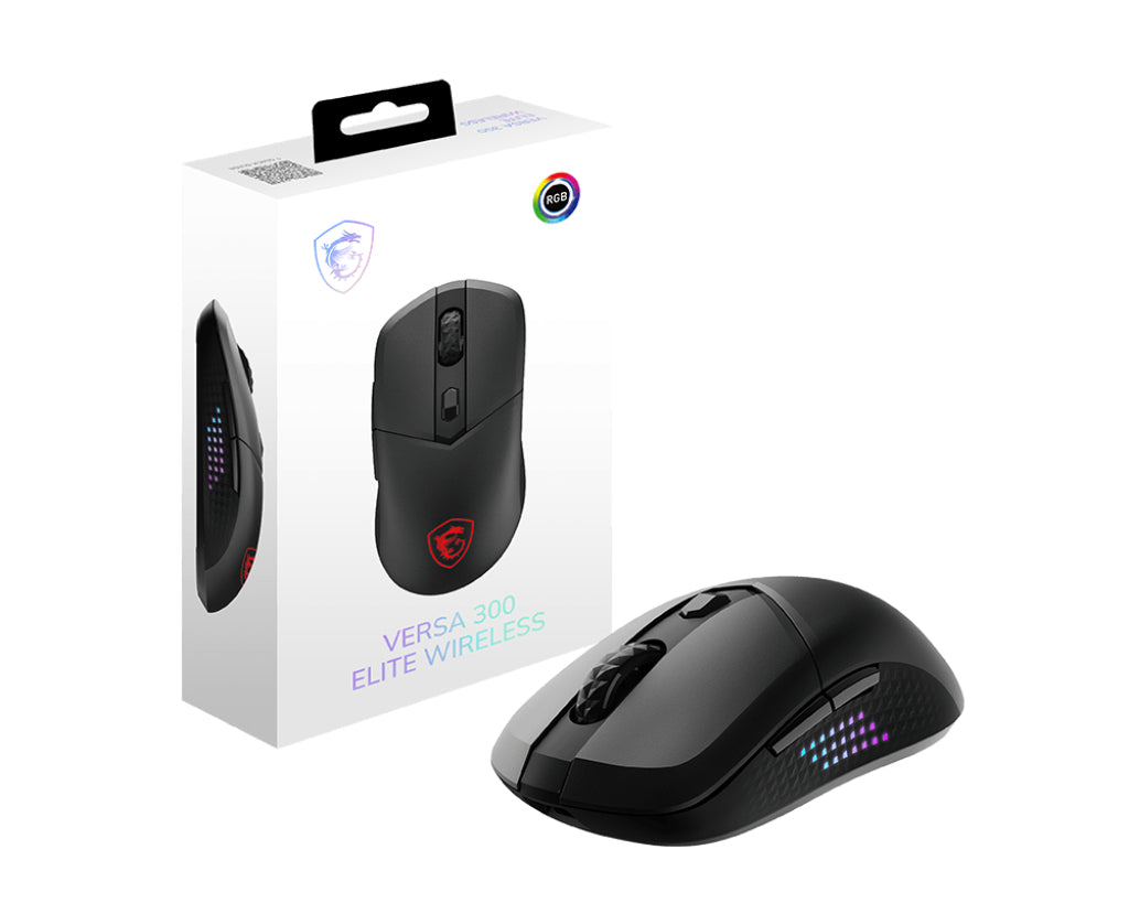 MSI VERSA 300 ELITE WIRELESS mouse Gaming Right-hand RF Wireless + Bluetooth + USB Type-C Optical 26000 DPI - VERSA300EW - eCommerce Business Prime