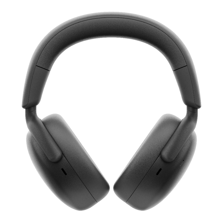Black over-ear headphones on a white background