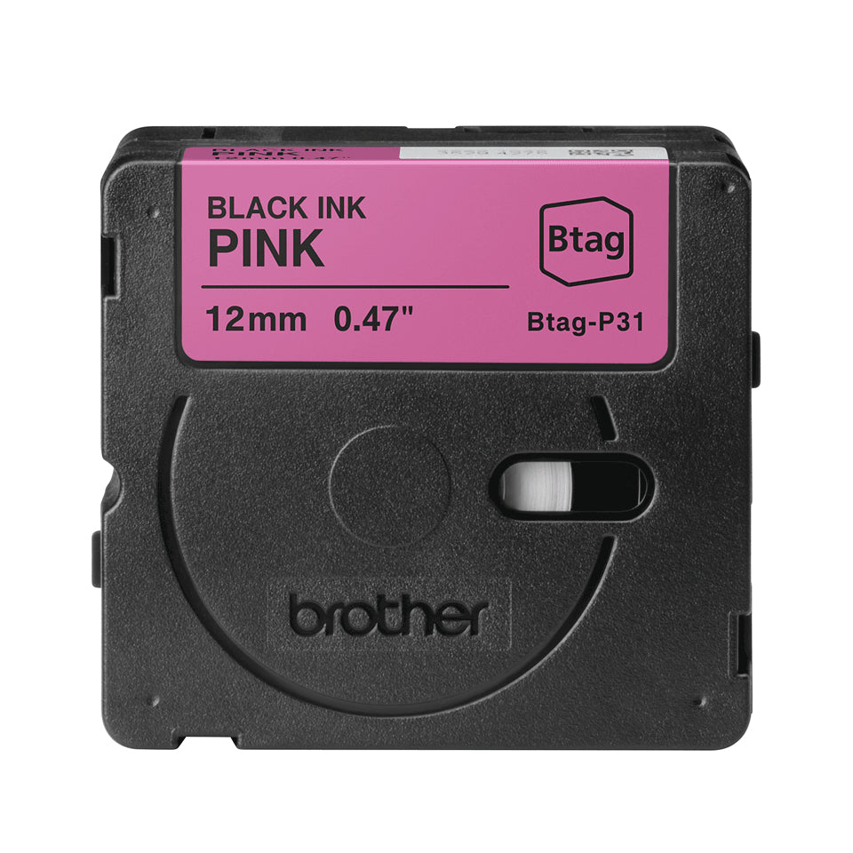 Brother BTAG-P31 label-making tape Black on pink - BTAGP31 - eCommerce Business Prime