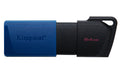 Kingston USB flash drive with blue and black design on a white background