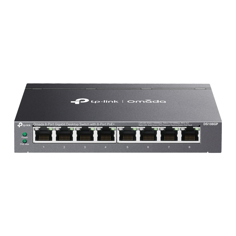 TP-Link Omada DS108GP network switch Unmanaged Gigabit Ethernet (10/100/1000) Power over Ethernet (PoE) Black - DS108GP - eCommerce Business Prime