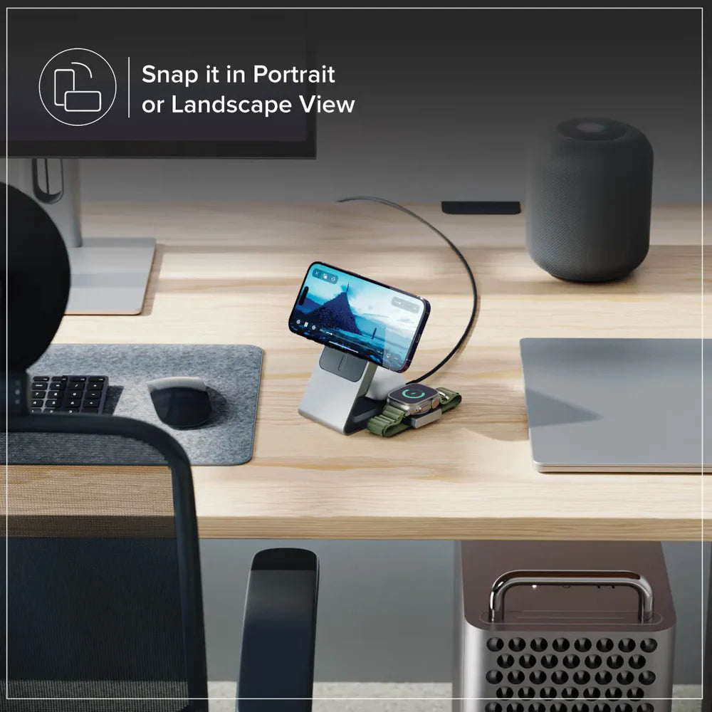 ALOGIC Matrix+ 3-in-1 Magnetic Charging Dock with Apple Watch Charger for iPhone 16-12 , Apple Watch, Airpods , Charging Station for Apple Devices with 5000mAH Wireless Power Bank & 30W Multi Country ...  - MSPBDDAWC-G - eCommerce Business Prime