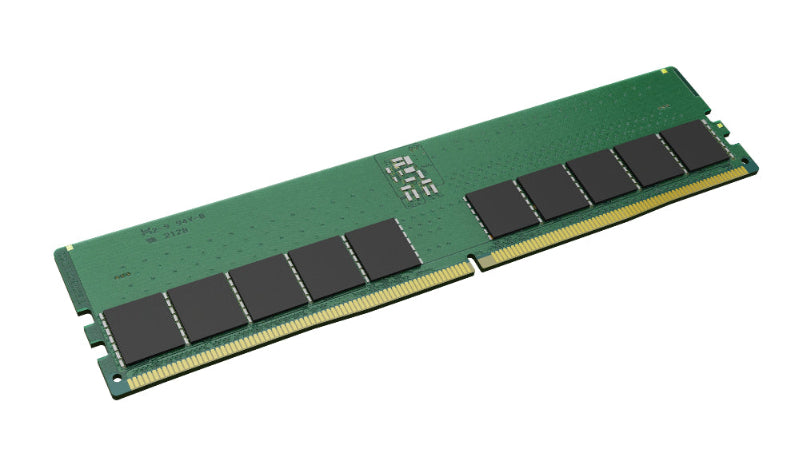 Green RAM module on a white background