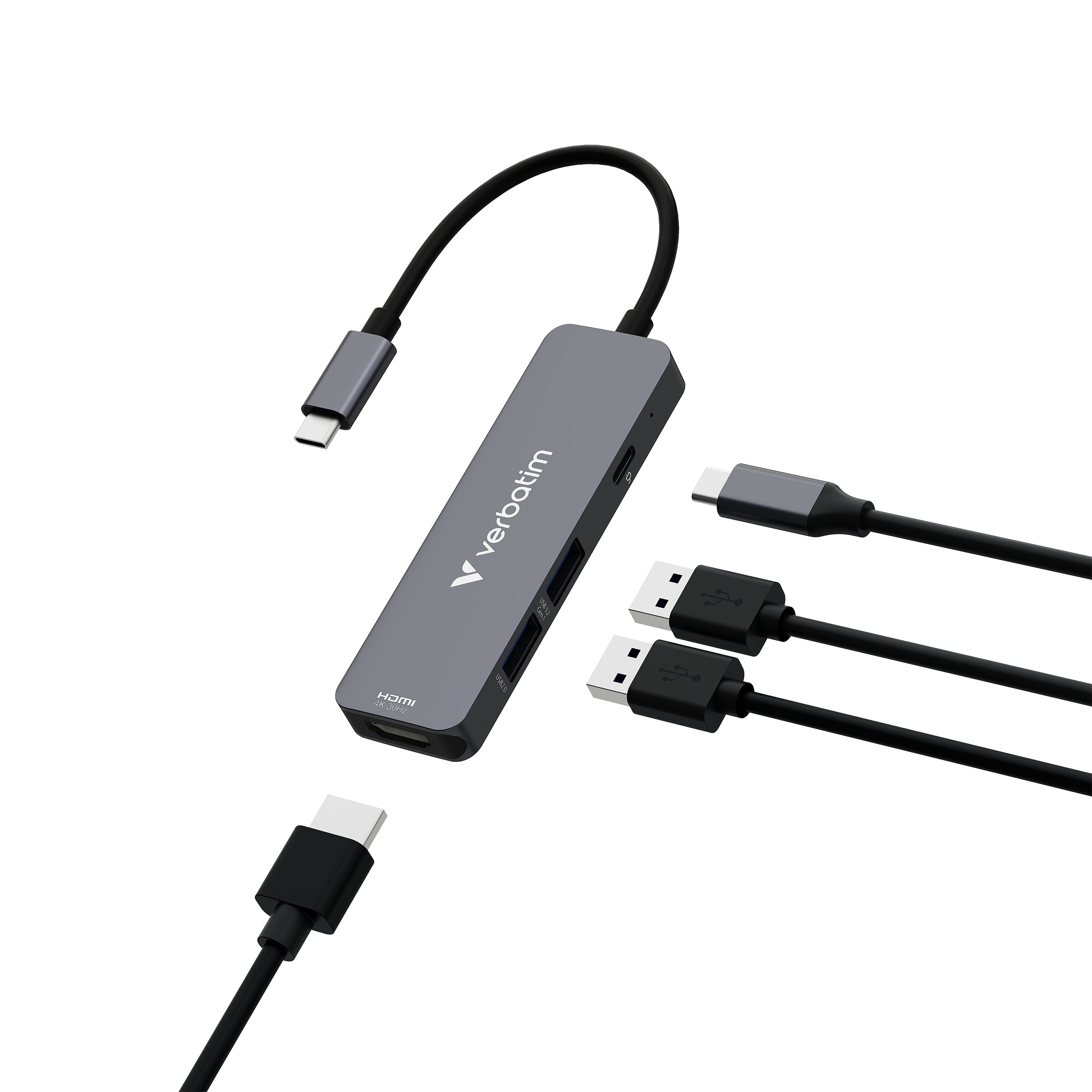 Verbatim USB-C Essentials Multiport Hub 4 ports: HDMI, USB-C PD, USB-A 3.2 Gen 1, USB-A - 32155 - eCommerce Business Prime
