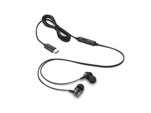 Lenovo 4XD1J77351 headphones/headset Wired In-ear Office/Call center USB Type-C Black - 4XD1J77351 - eCommerce Business Prime