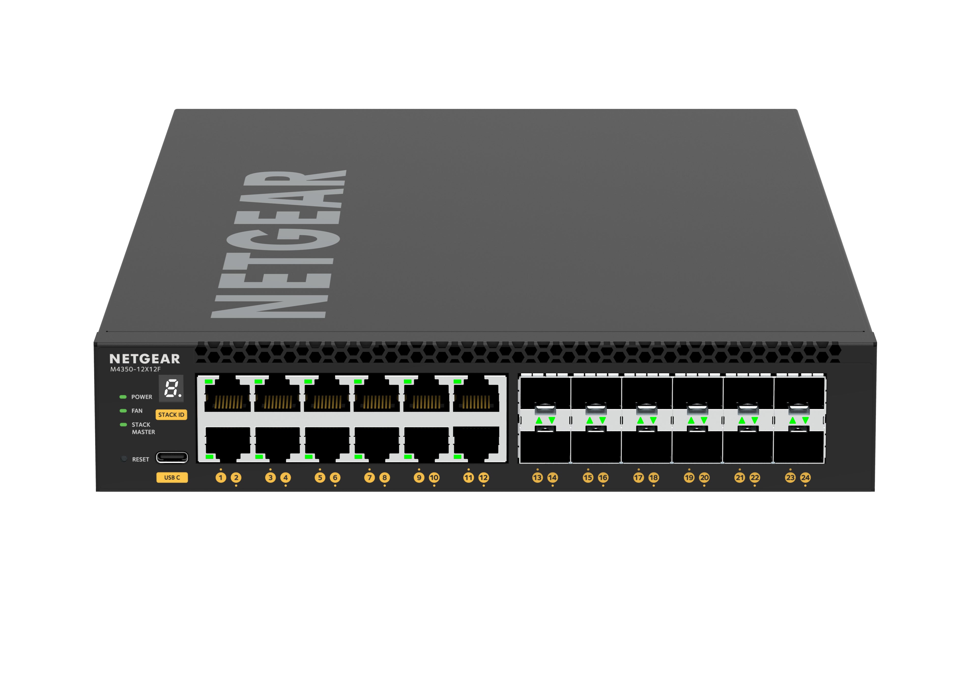 NETGEAR M4350-12X12F Managed L3 10G Ethernet (100/1000/10000) 1U Black - XSM4324-100NES - eCommerce Business Prime