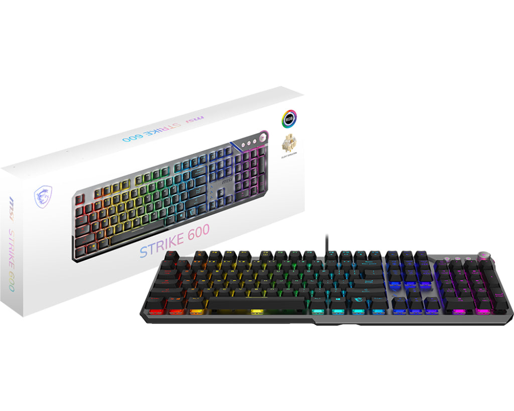 MSI STRIKE 600 SILEN keyboard Gaming USB QWERTY US English Black - STRIKE600 - eCommerce Business Prime