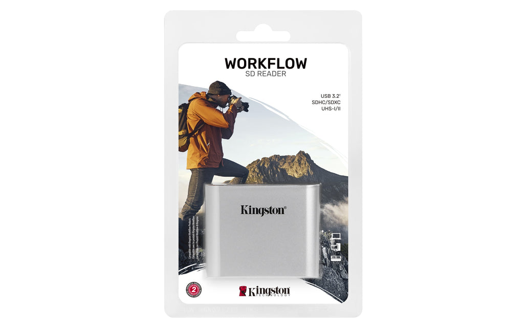 Kingston Technology USB3.2 Gen1 Workflow Dual-Slot SDHC/SDXC UHS-II Card Reader - WFS-SD - eCommerce Business Prime