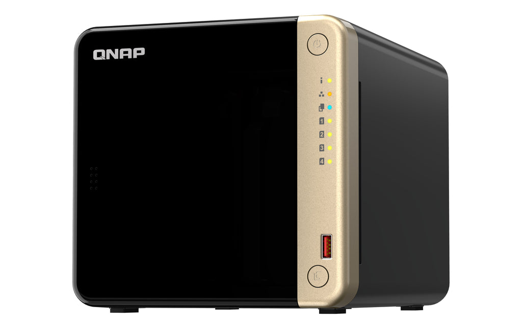 QNAP TS-464 NAS Tower Intel® Celeron® N5095 8 GB 0 TB QNAP QTS Black, Bronze - TS-464-8G-US - eCommerce Business Prime