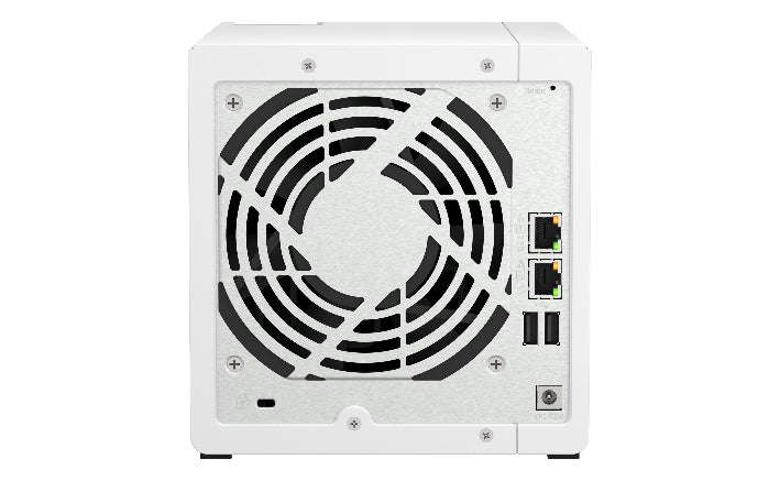 White computer power supply unit with cooling fan on a white background
