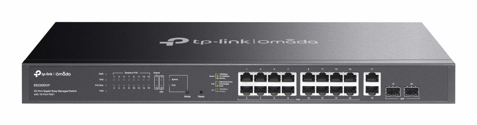 TP-Link Omada ES220GMP network switch Managed L2 Gigabit Ethernet (10/100/1000) Power over Ethernet (PoE) Black - ES220GMP - eCommerce Business Prime