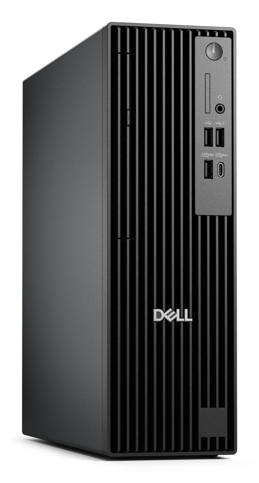 Dell computer tower on a white background