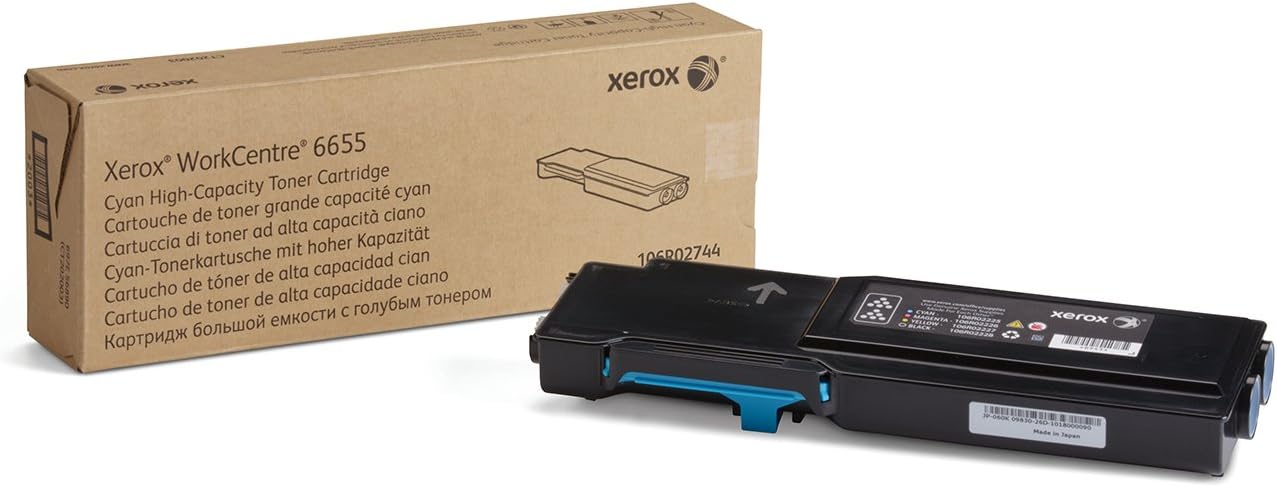 Xerox Genuine WorkCentre 6655 / 6655i Cyan High Capacity Toner Cartridge (7,500 pages) - 106R02744 - 106R02744 XEROX