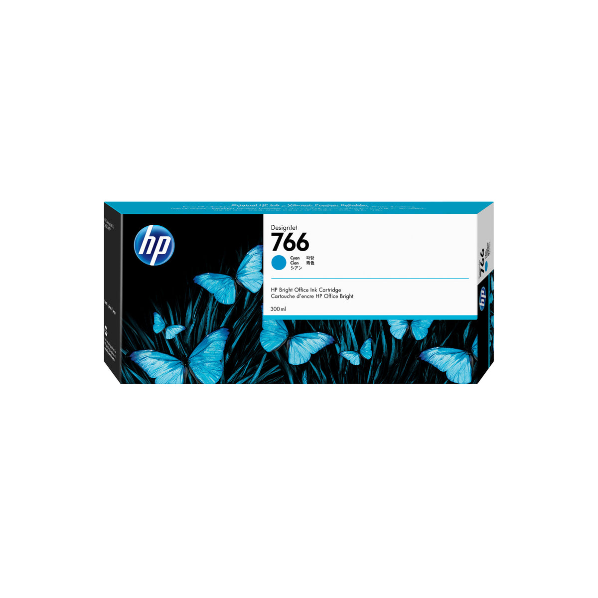 HP 766 300-ml Cyan DesignJet Ink Cartridge