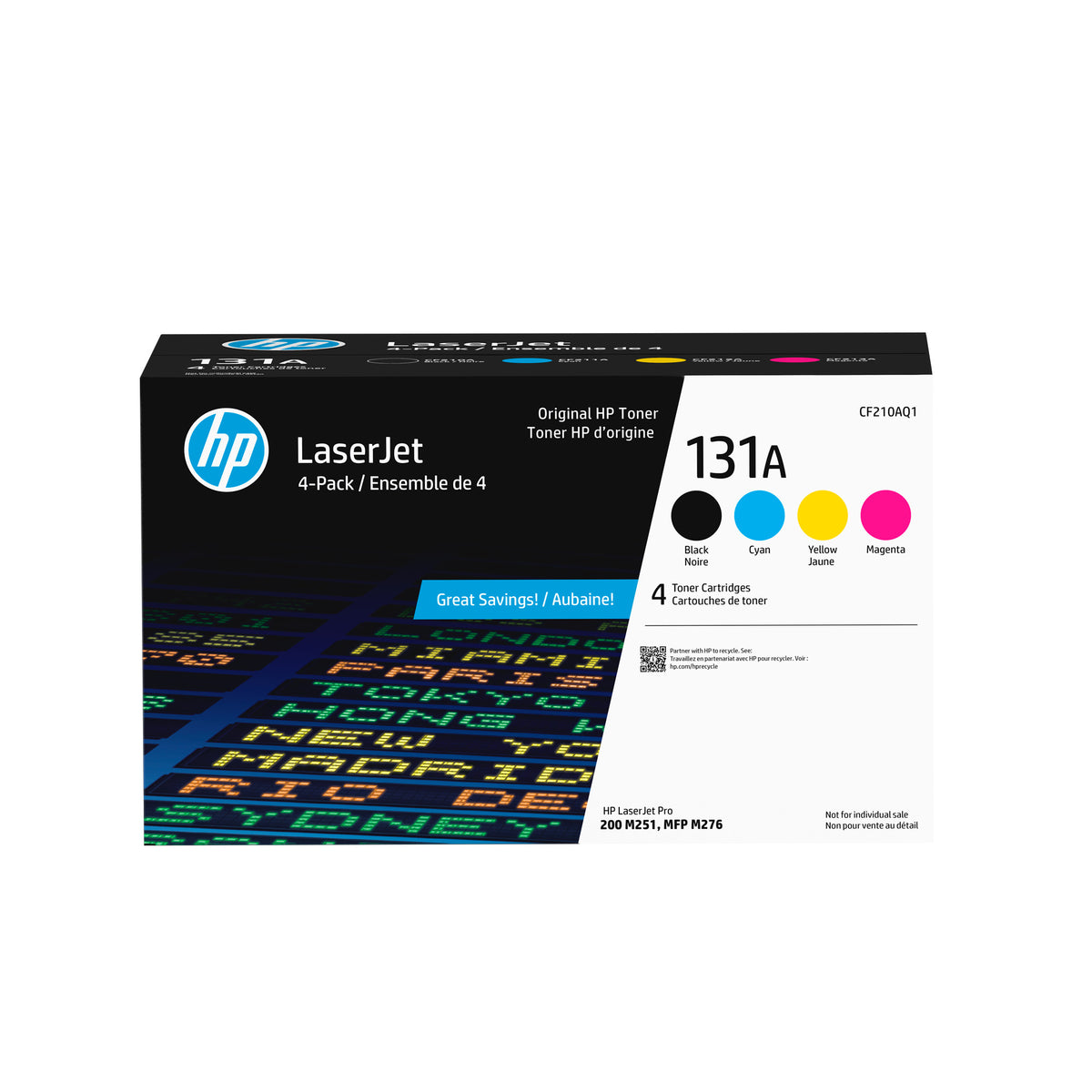 HP 131A 4-pack Black/Cyan/Magenta/Yellow Original LaserJet Toner Cartridges