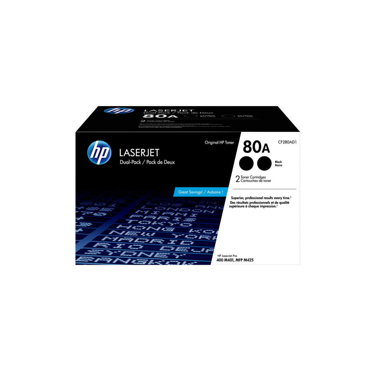 HP 80A 2-pack Black Original LaserJet Toner Cartridges