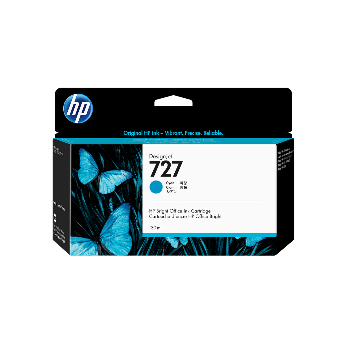 HP 727 130-ml Cyan DesignJet Ink Cartridge