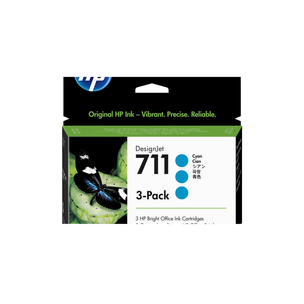 HP 711 3-pack 29-ml Cyan DesignJet Ink Cartridges