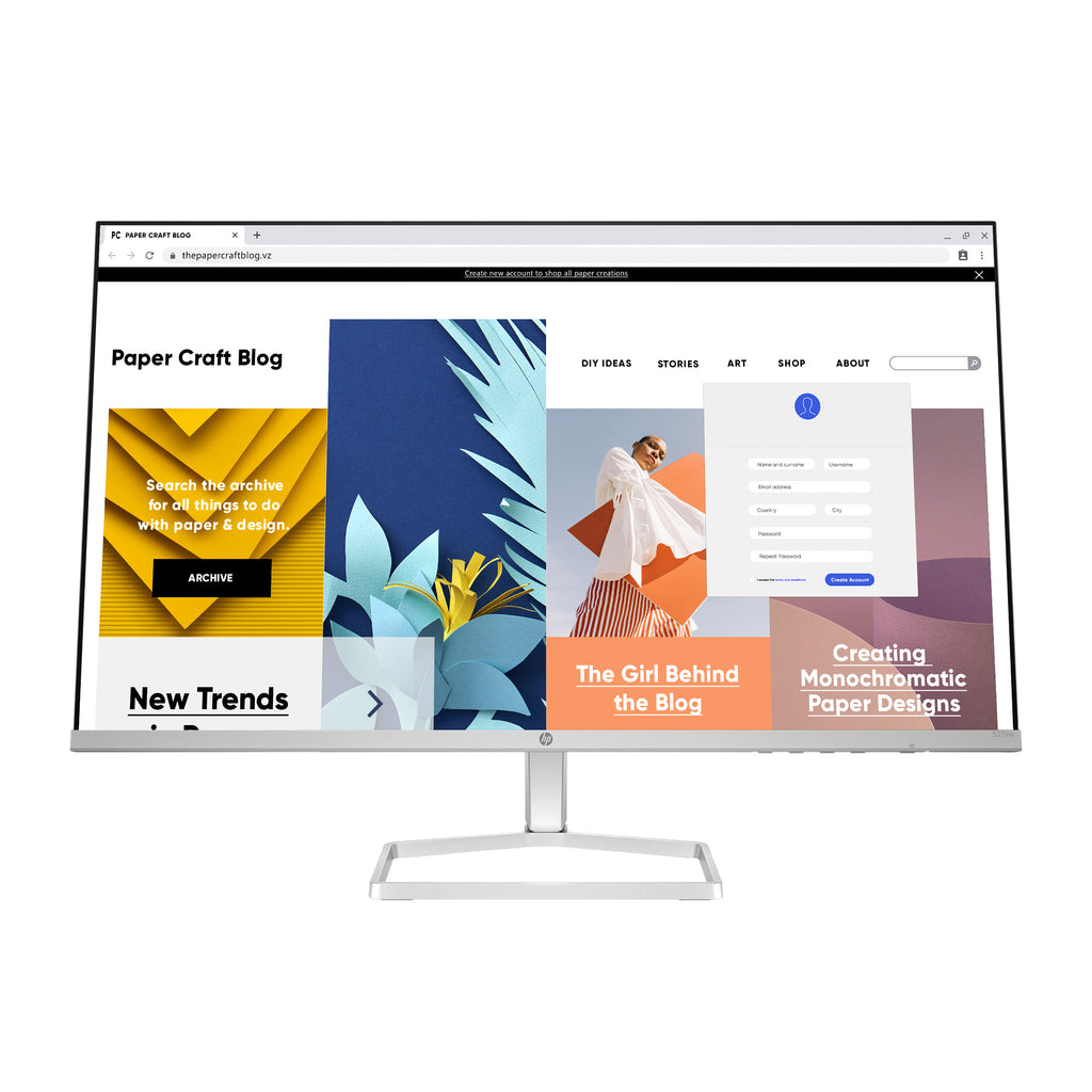 HP Series 5 27 inch FHD White Monitor - 527sw