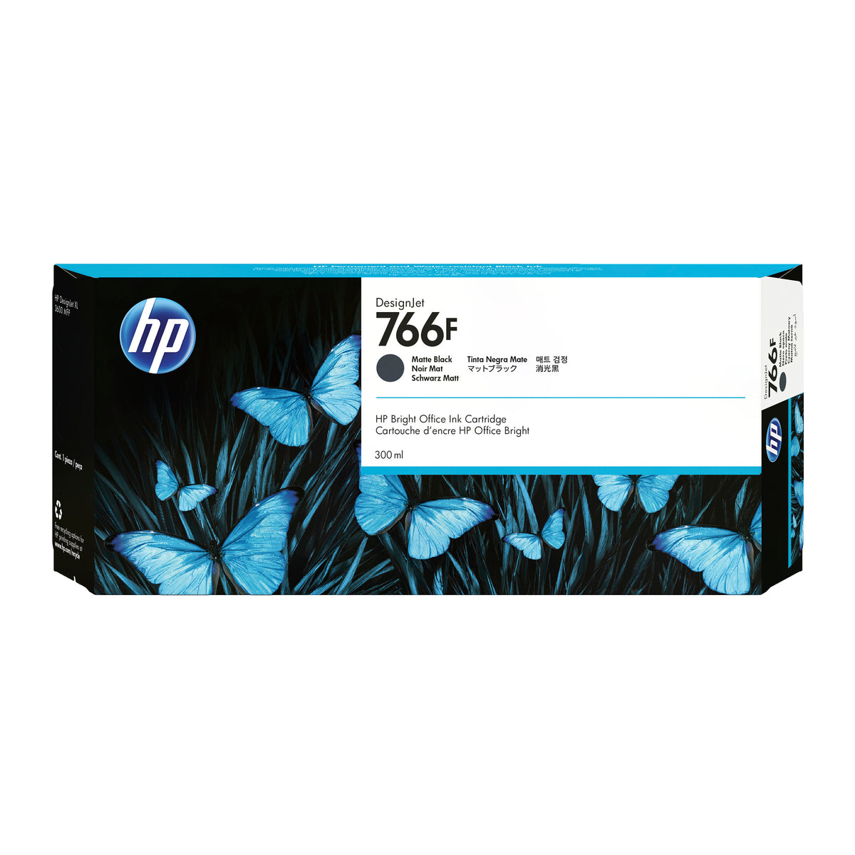 HP 766F 300-ml Matte Black DesignJet Ink Cartridge