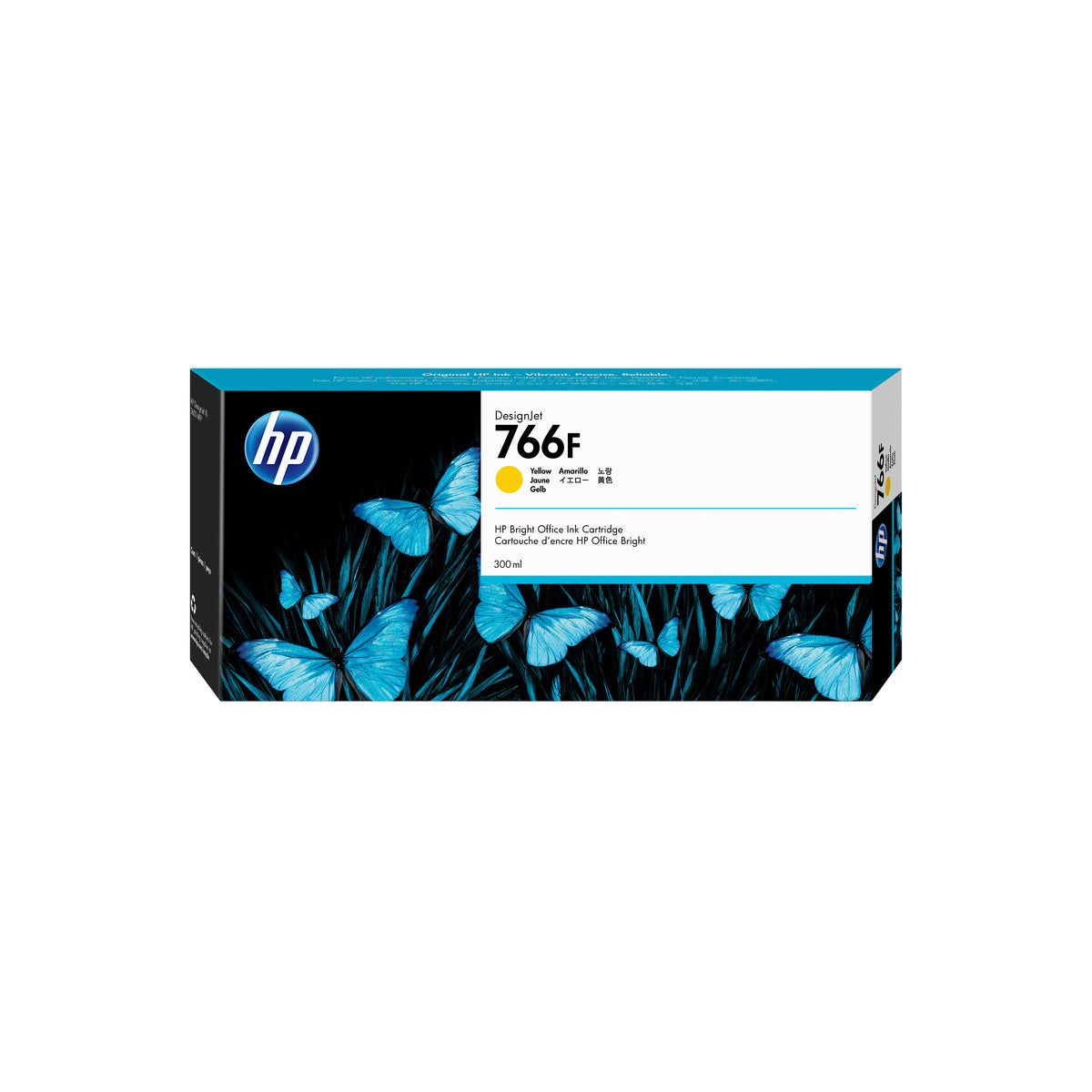 HP 766F 300-ml Yellow DesignJet Ink Cartridge