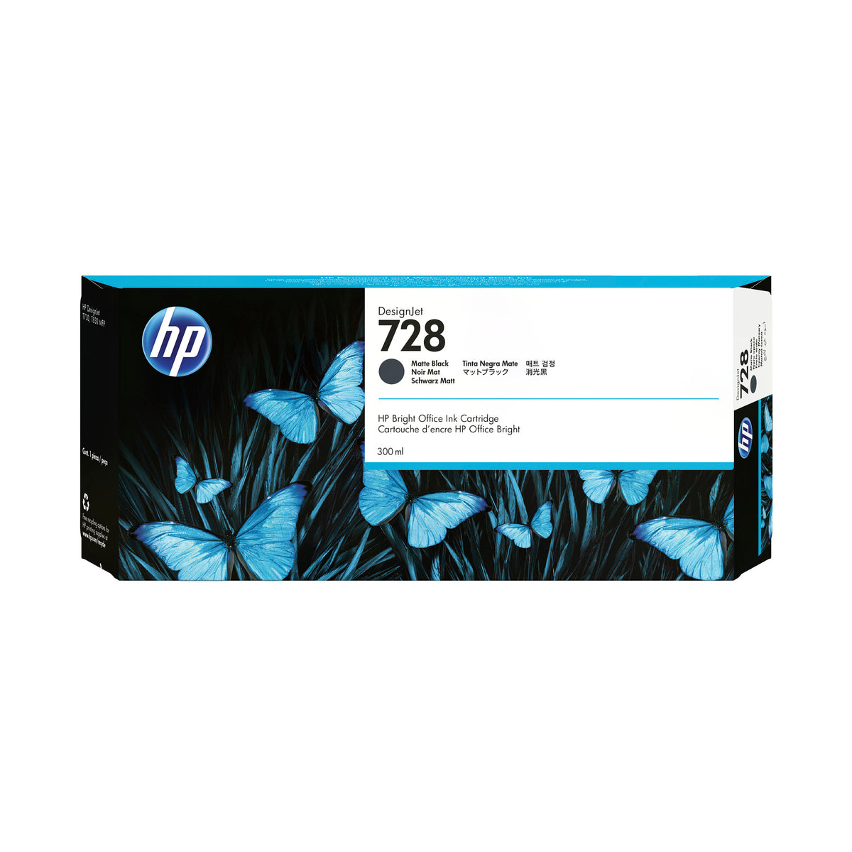 HP 728 300-ml Matte Black DesignJet Ink Cartridge