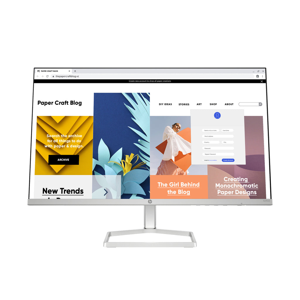 HP Series 5 23.8 inch FHD White Monitor - 524sw