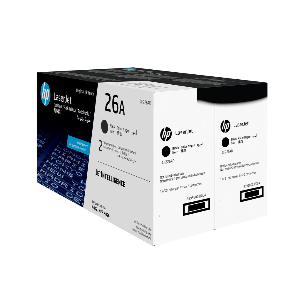 HP 26A 2-pack Black Original LaserJet Toner Cartridges