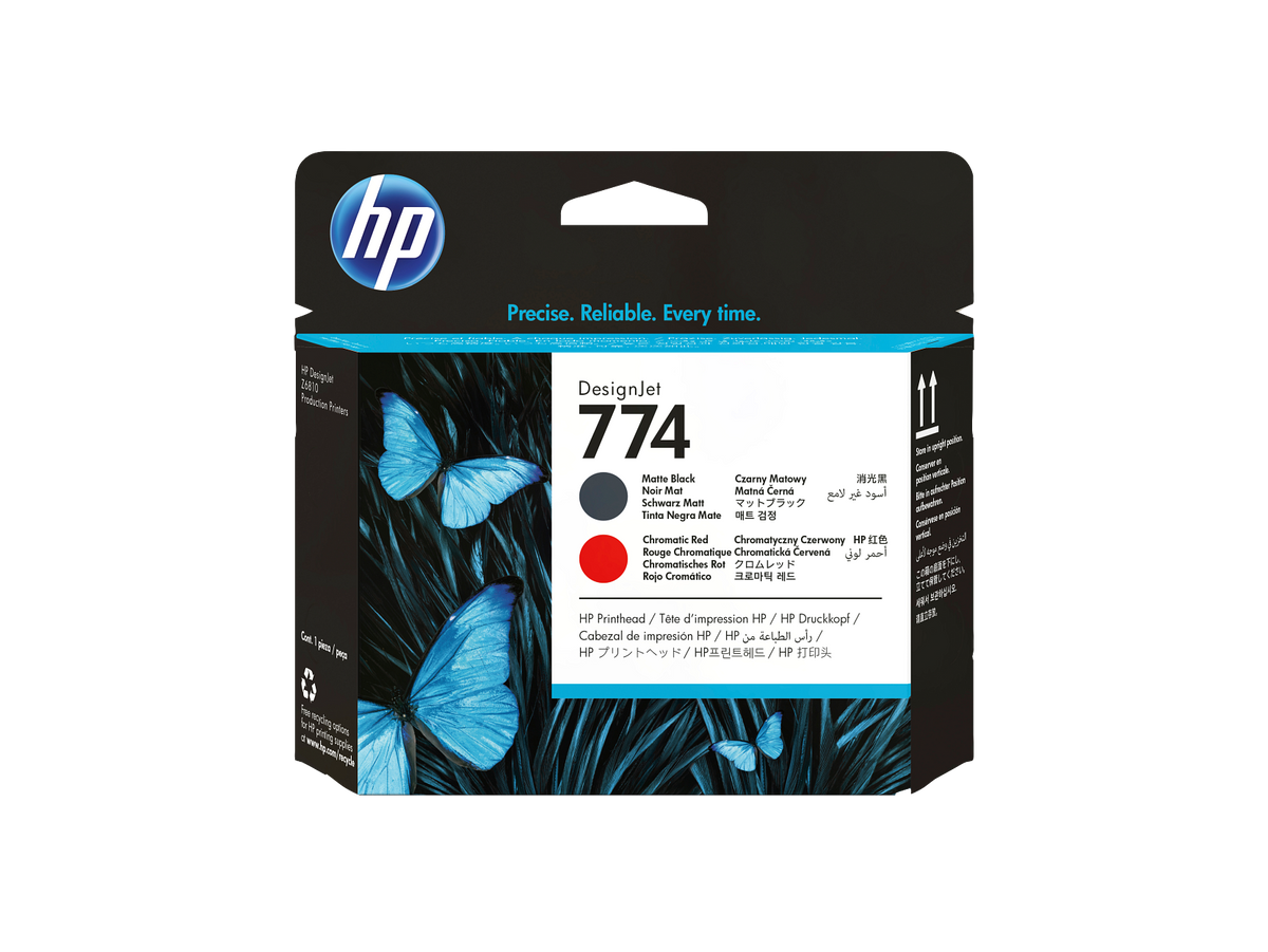 HP 774 Matte Black/Chromatic Red DesignJet Printhead