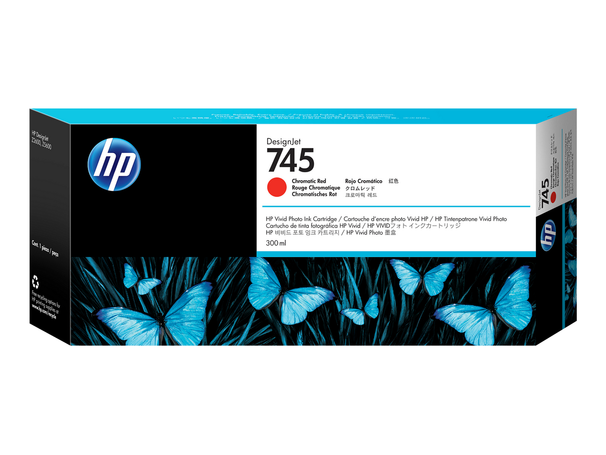 HP 745 300-ml DesignJet Chromatic Red Ink Cartridge